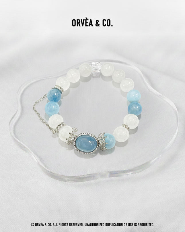 Customer Crystal Bracelet - with White Phantom Quartz, Aquamarine & Clear Quartz - [Standard]