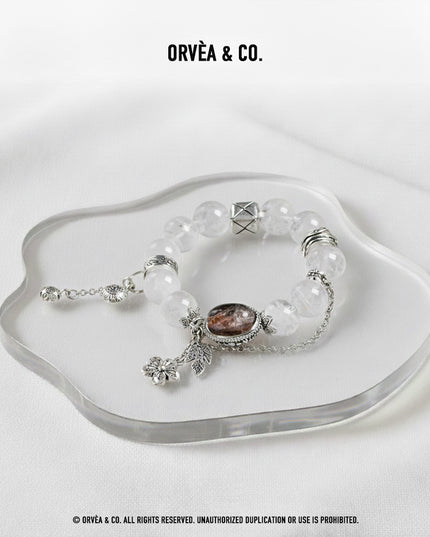 Custom Crystal Bracelet - with White Phantom Quartz & Four Seasons Phantom Quartz - [Standard]