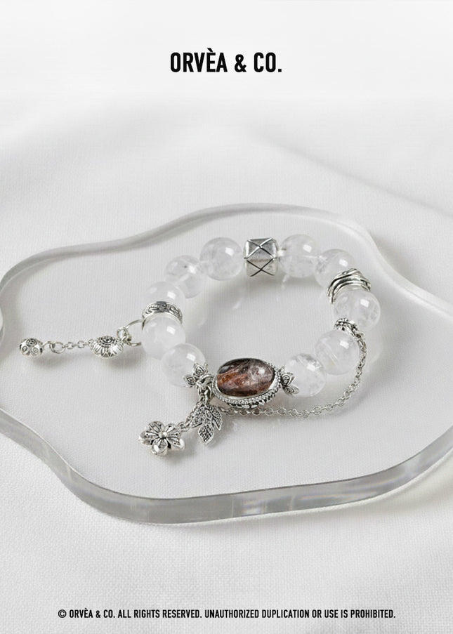 Custom Crystal Bracelet - with White Phantom Quartz & Four Seasons Phantom Quartz - [Standard]