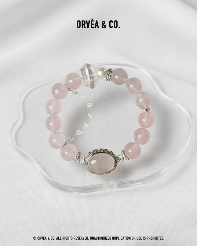 Custom Crystal Bracelet - with Rose Quartz & Clear Quartz- [Standard]