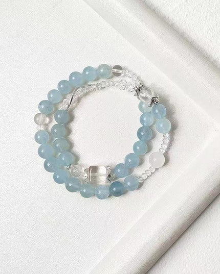 Custom Crystal Bracelet - with Clear Quartz & Aquamarine - [Standard]