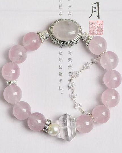 Custom Crystal Bracelet - with Rose Quartz & Clear Quartz- [Standard]