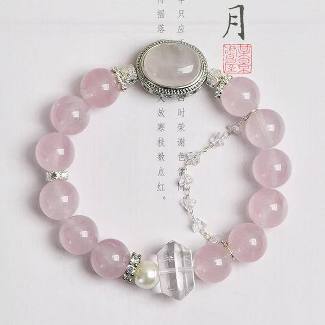 Custom Crystal Bracelet - with Rose Quartz & Clear Quartz- [Standard]