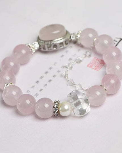 Custom Crystal Bracelet - with Rose Quartz & Clear Quartz- [Standard]