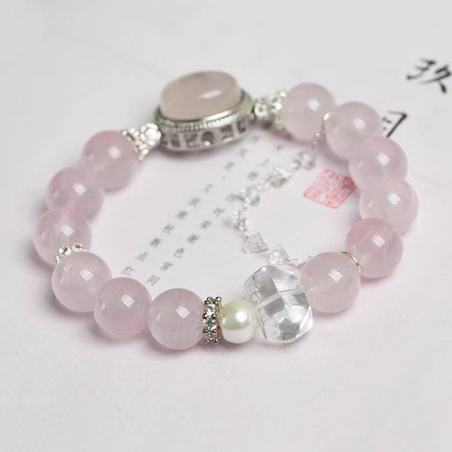 Custom Crystal Bracelet - with Rose Quartz & Clear Quartz- [Standard]