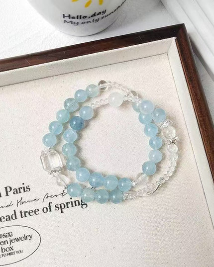Custom Crystal Bracelet - with Clear Quartz & Aquamarine - [Standard]