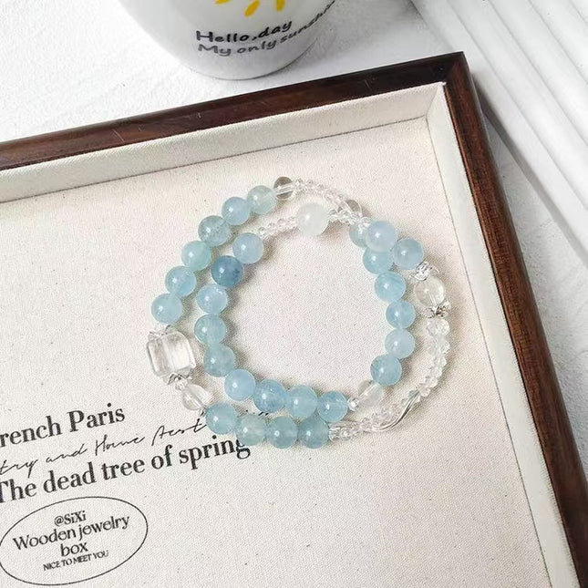 Custom Crystal Bracelet - with Clear Quartz & Aquamarine - [Standard]