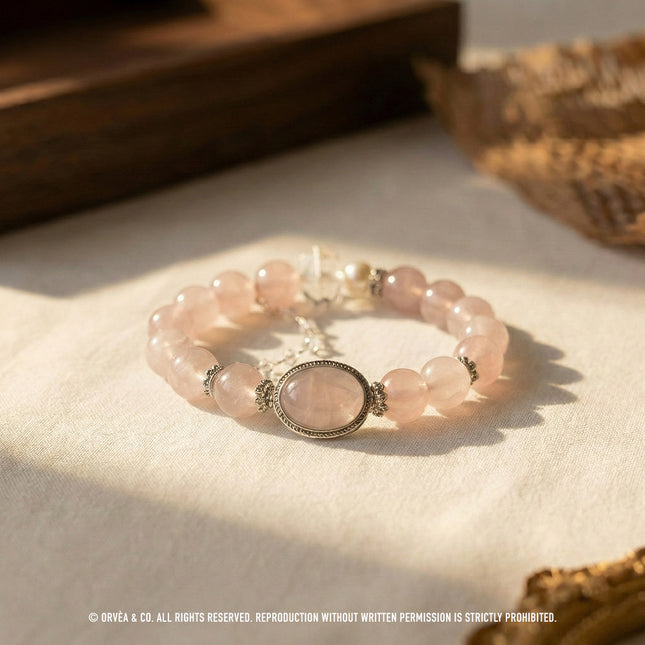 Custom Crystal Bracelet - with Rose Quartz & Clear Quartz- [Standard]