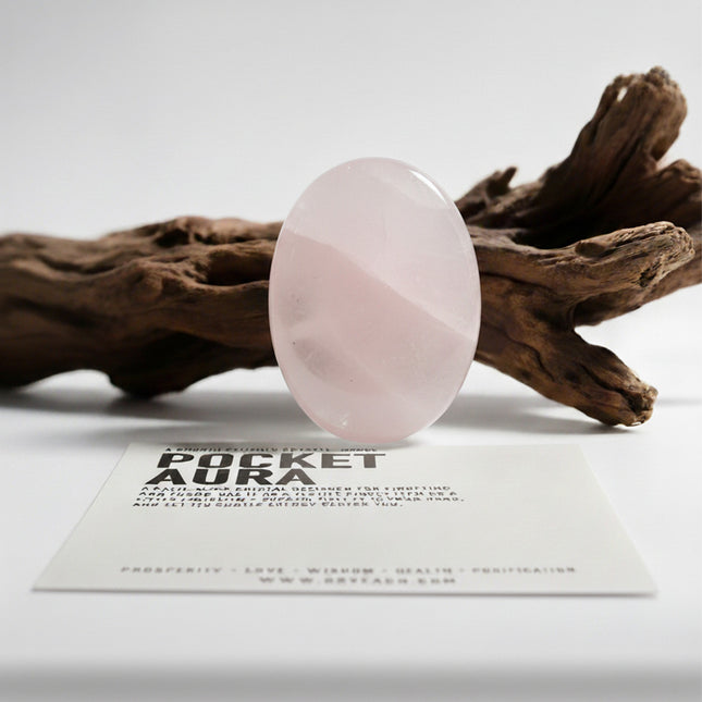 Pocket Aura – Rose Quartz Love & Heart-Centered Talisman | Luxury Pocket Crystal
