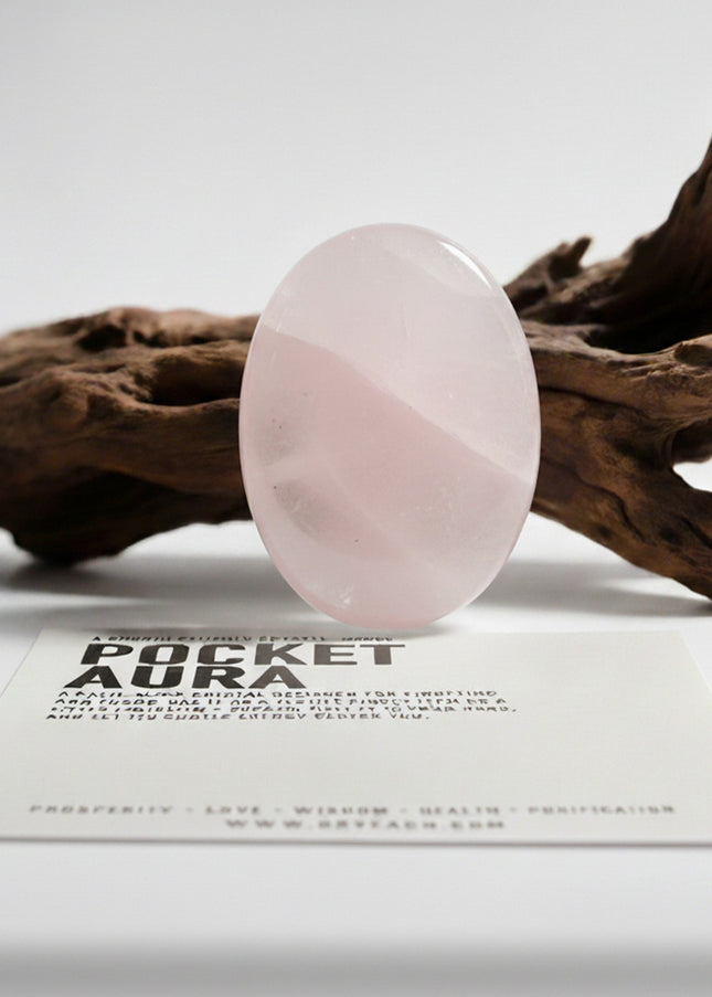 Pocket Aura – Rose Quartz Love & Heart-Centered Talisman | Luxury Pocket Crystal