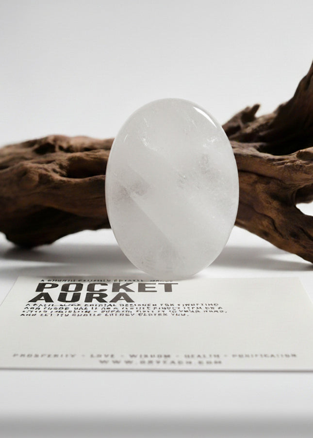Pocket Aura – Clear Quartz Purification & Energy Alignment Talisman | Luxury Pocket Crystal