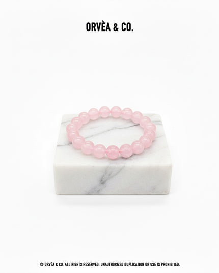 Mono-Crystal Bracelet - Rose Quartz / 8MM - [Standard]