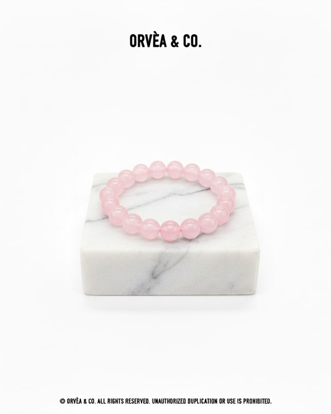 Mono-Crystal Bracelet - Rose Quartz / 8MM - [Standard]