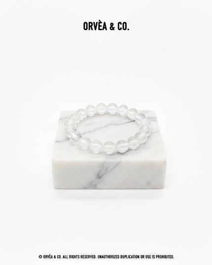 Mono-Crystal Bracelet - Clear Quartz / 8.0 & 9.0MM - [Standard]