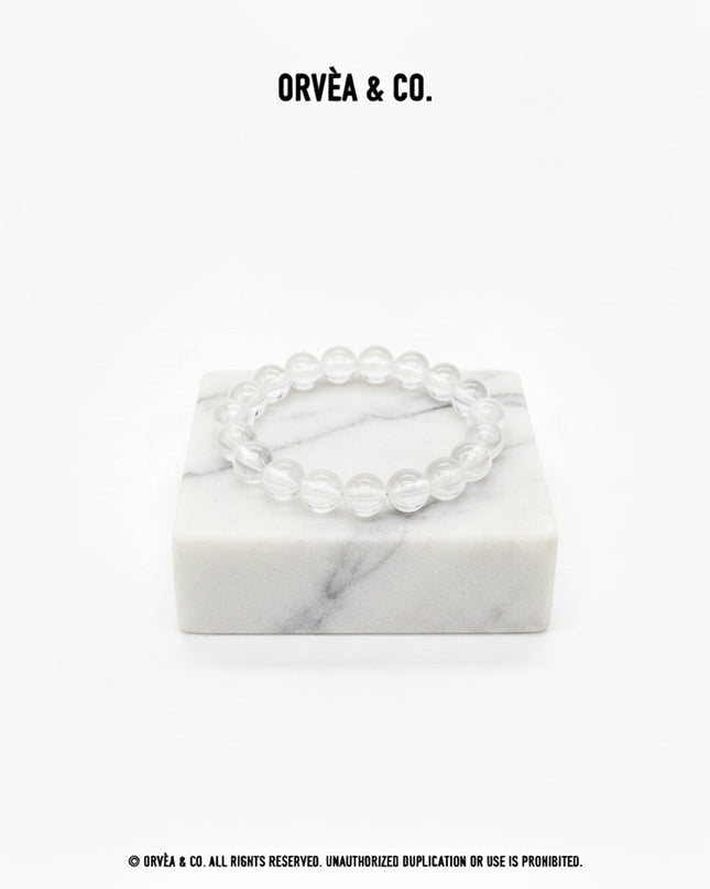 Mono-Crystal Bracelet - Clear Quartz / 8.0 & 9.0MM - [Standard]