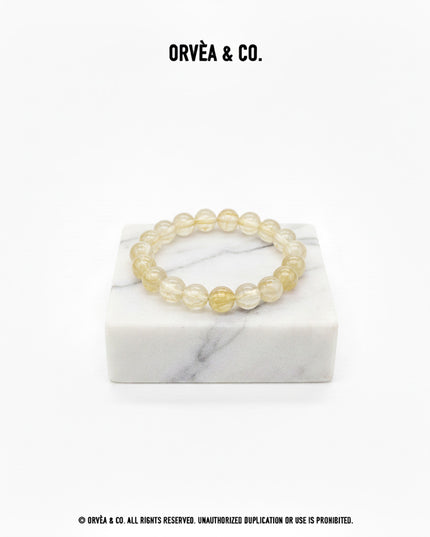 Mono-Crystal Bracelet - Golden Rutilated Quartz / 8.0mm - [Batch]