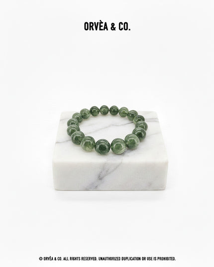 Mono-Crystal Bracelet - Green Rutilated Quartz / 8.0, 10.0 & 11.0MM - [Batch]