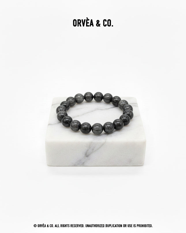Mono-Crystal Bracelet - Black Rutilated Quartz / 11MM - [Unique]