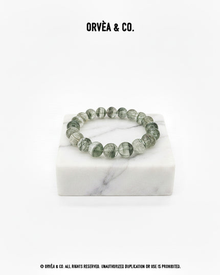 Mono-Crystal Bracelet - Green Phantom Quartz / 10MM - [Unique]
