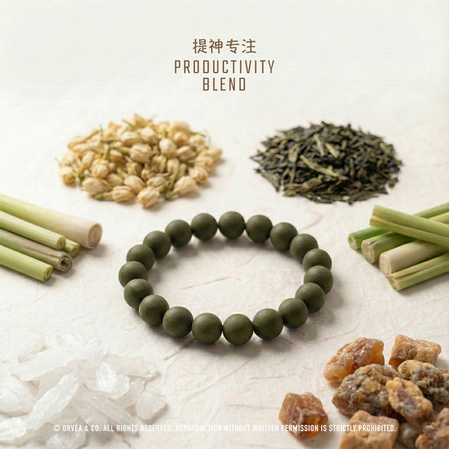 Productivity Blend Herbal Incense Bracelet – Natural Focus, Mental Clarity & Energy