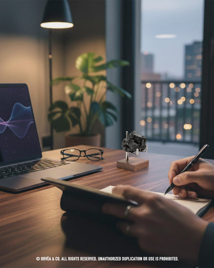 Y-Shaped Crystal Display Stand with Wooden Base | Orvèa & Co.